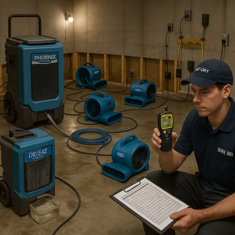 Structural Drying and Dehumidification process in Shanor-Northvue, PA